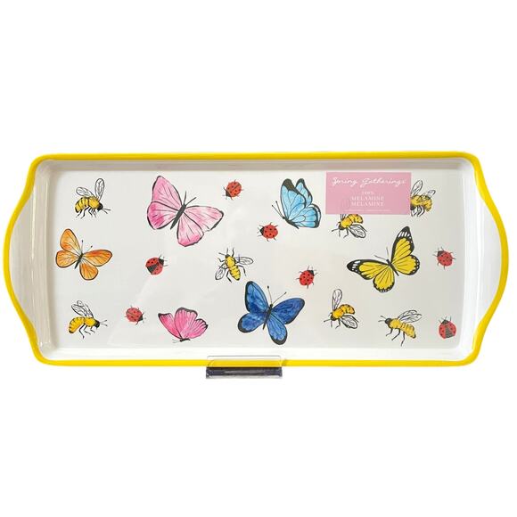 SPRING GATHERINGS Spring Butterflies Melamine Serving Tray NEW WITH TAGS - Picture 1 of 5